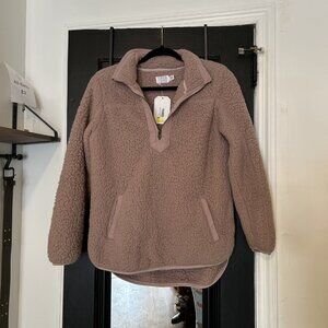 Time and Tru Fuzzy Jacket Light Pink